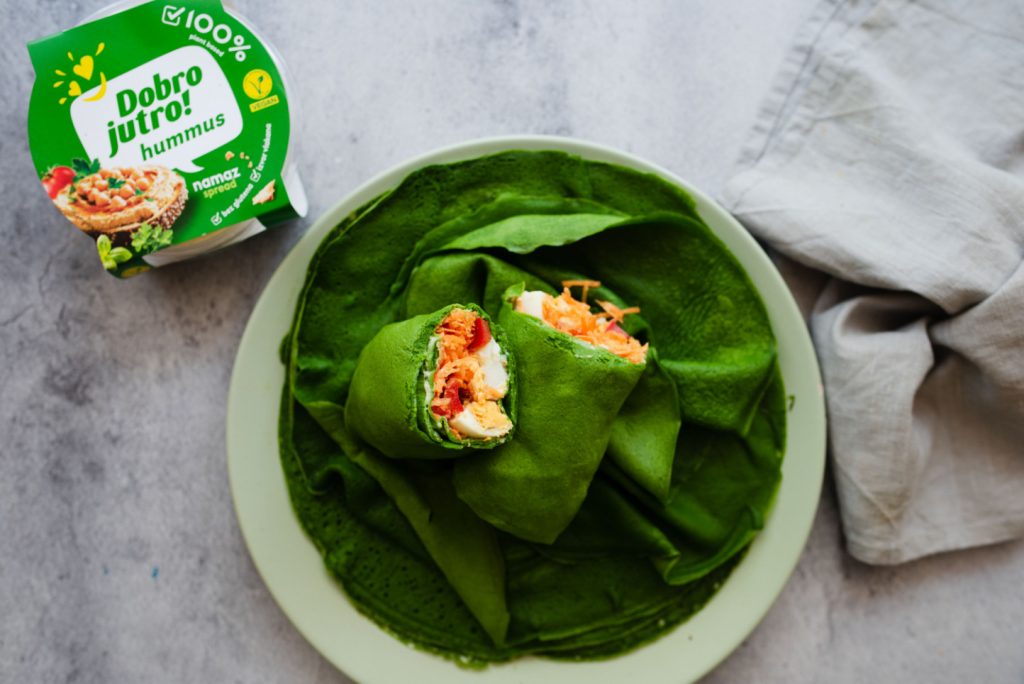 Zeleni wrap sa humusom i jajima
